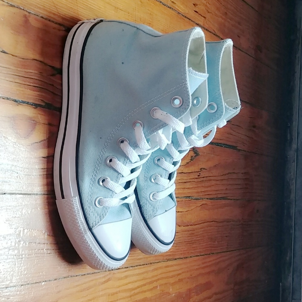 Light Blue High Top Converse